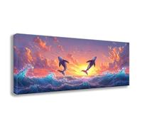 Diamond Painting Delfín Diamond Painting Adultos Océano Dibujos con Diamantes Principiantes DIY 5D Cristal Bordado Punto de Cruz Manualidades Adultos para Decoracion Hogar Regalo 175x70 cm S0-735