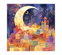 Diamond Painting Dibujos Animados 2026 Nuevo Diamond Painting Ciudad 45x45cm,Dibujos con Diamantes Cuadrado Puzzle Diamantes Manualidades Adultos para Navidad Decoración Niños Adultos Regalo O-1070z