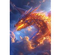 Diamond Painting DragóN, 5D Diamond Painting Adultos Nube, DIY Manualidades Adultos, Dibujos con Diamantes Bordado Punto de Cruz Kit, Pintura de Diamante para Decoracion Hogar Regalo 30x40cm S-6203