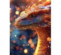 Diamond Painting DragóN, 5D DIY Diamond Painting Adultos Animal, Pintura de Diamante Manualidades Adultos, Punto de Cruz Cristal Cuadros de Diamantes Kit, Decoración De Pared Del Hogar, 60x85cm S-9489