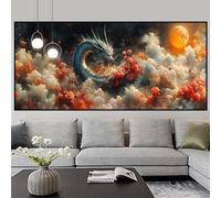 Diamond Painting Dragón Diamond Painting Adultos Atardecer Dibujos con Diamantes Manualidades Adultos 5D DIY Mosaico Bordado Punto de Cruz Kit Completo Pintura con Diamantes, Decoración 40x80cm z471f