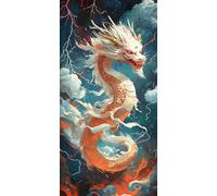 Diamond Painting, Dragón Pintura Diamante Kit Manualidades Adultos, 5D Diamond Painting Adultos Dibujos DIY Cristal Diamantes para la Decoración de la Pared del Hogar, Regalos para Mujer 80x160cm U563