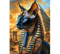 Diamond Painting Egipto, Diamond Painting Kit Completo, Pintura Diamante Animal DIY Full Square Drill Cristal Pintura De Diamante para Adultos y Principiante, Decoración Pared Del Hogar 80x100cm 0-S