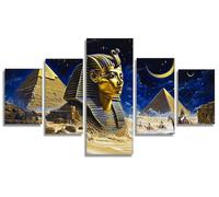 Diamond Painting EgiptoDiamond Painting 5 Pezzi faraón DIY Pintura de Diamante Kit Manualidades Adultos, 5D Creart Kit Punto de Cruz Pintura Diamante para Decoración Pared Hogar 200x100cm, Model524