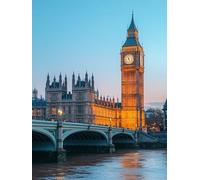 Diamond Painting El Gran Ben, 5D Diamond Painting Adultos Londres, DIY Manualidades Adultos Kit Punto de Cruz, Cuadro Diamantes Art Rhinestones Bordado Kit, para Decoración Hogar 50x65cm 9-4234