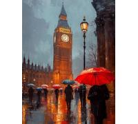 Diamond Painting El Gran Ben, 5D Diamond Painting Kit Londres, DIY Cuadro Diamantes Embroidery Kit Pintura Diamante Bordado Principiantes DIY Full Drill Cuadrado Pintura Decorazioni 50x80cm 2-I6648