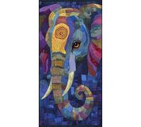 Diamond Painting Elefante, 5D Diamond Painting Kit Abstracto, 5D Cuadro Diamantes Embroidery Kit Pintura Diamante Bordado Principiantes DIY Full Drill Round per Decorazioni Casa 30x60cm L-P9506I
