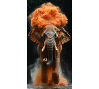 Diamond Painting Elefante, 5D Diamond Painting Kit Animal, 5D Cuadro Diamantes Embroidery Kit Pintura Diamante Bordado Principiantes DIY Full Drill Round per Decorazioni Casa Pareti 50x100cm J-V44788
