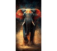 Diamond Painting Elefante, 5D Diamond Painting Kit Animal, 5D Cuadro Diamantes Embroidery Kit Pintura Diamante Bordado Principiantes DIY Full Drill Round per Decorazioni Casa Pareti 80x160cm S-604937