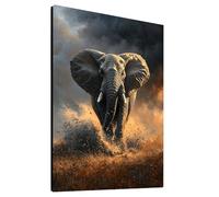 Diamond Painting Elefante 60x80cm, Pintura Diamante Animal, 5D Pintar por Numeros con Diamantes, Punto de Cruz Pintura Diamantes de Imitación de Cristal Artes, Diamond Painting Kit, Regalo model-21816