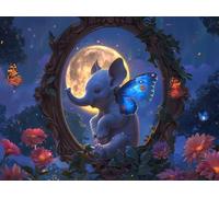 Diamond Painting elefante Manualidades Adultos, Kit Punto de Cruz planta 5D DIY Pintura de Diamante Kit Bordado, Diamond Painting Niños, Cuadros Decoracion Salon Modernos, 30x40cm g-38