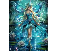 Diamond Painting Elfos, 5D Diamond Painting Adultos Flor, DIY Manualidades Adultos Kit Punto de Cruz, Cuadro Diamantes Art Rhinestones Bordado Kit, para Decoración Hogar, Regalo Mujer 60X70cm 0-5277