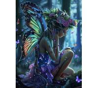 Diamond Painting Elfos, 5D Diamond Painting Adultos Mariposa, DIY Manualidades Adultos Kit Punto de Cruz, Cuadro Diamantes Art Rhinestones Bordado Kit, Decoración Hogar, Regalo Mujer 90x120cm 5-8361