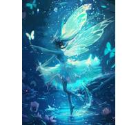 Diamond Painting Elfos, 5D Diamond Painting Adultos Mariposa, DIY Manualidades Adultos Kit Punto de Cruz, Cuadro Diamantes Art Rhinestones Bordado Kit, Decoración Hogar, Regalo Mujer 30x40cm R-9812