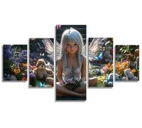 Diamond Painting ElfosDiamond Painting 5 Pezzi Chica DIY Pintura de Diamante Kit Manualidades Adultos, 5D Creart Embroidery Kit Punto de Cruz Pintura Diamante para Decoración Pared 200x100cm, Model232