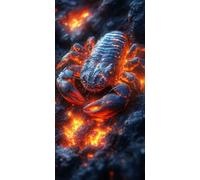 Diamond Painting EscorpióN, 5D Diamond Painting Kit Animal, 5D Cuadro Diamantes Embroidery Kit Pintura Diamante Bordado Principiantes DIY Full Drill Round per Decorazioni Casa Pareti 30x60cm 6-VR1605