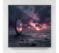 Diamond Painting Espejo Pintura Diamante Adultos, Cuadros de Diamantes Paisaje Diamond Art Kit, DIY 5D Cristal Piedras Punto de Cruz Puzzle de Diamantes per Decoración de Pared Regalo 60x60cm bd71-7p