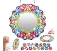 Diamond Painting Espejo: Regalo Niña 6 7 8 9 10 11 12 Años Juguetes Niña 5-6-7-8-9-10 Años Mandalas Espejo Maquillaje Espejo Pared Para Niños Adultos Decoración Hogar Pared Salon Navidad Pascua Regalo