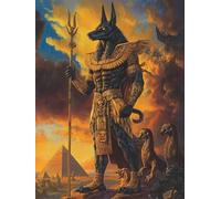 Diamond Painting Estatua Egipcia, Diamond Painting Adultos Niños DIY 5D Pintura de Diamante Pirámide, Manualidades Adultos Strass Punto De Cruz Dibujos con Diamantes para Decoracion Hogar 35x50cm e-J