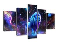 Diamond Painting Fantasía Diamond Painting Adultos León Pintura de Diamantes Manualidades Adultos, punto de cruz kit completo Lienzo Con Diamantes Brillantes, Home Decoration 5 Piezas 60x100cm 0m-955