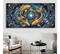Diamond Painting Fantasía Diamond Painting Large XXL Pez, DIY Pintura de Diamante Kit Manualidades Adultos, 5D Creart Kit Punto de Cruz Pintura Diamante para Decoración Pared Hogar 100x200cm, Cod-436