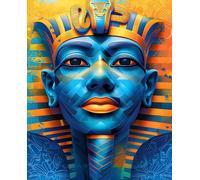 Diamond Painting Faraón Egipcio Diamond Painting Adultos, Pintura de Diamante Egipto Manualidades Adultos Niños, DIY 5D Round Cristal Bordado Punto de Cruz Kit, Home Decoration Regalo 60x80cm z-5659