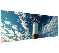 Diamond Painting Faro Diamond Painting Grande 120x40cm Punto de Cruz Pintura de Diamante Nube Manualidades Adultos Dibujos con Diamantes para Cuadros Decoracion Salon Modernos Regalos para Mujer U-86