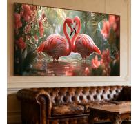 Diamond Painting Flamenco, Río Diamond Painting Adultos Completa Kit 180x90cm, Pintura Diamante Punto de Cruz Kit Completo, DIY Diamantes Puzzle Pintar por Numeros Adultos, Decor Hogar Regalos,O-59G