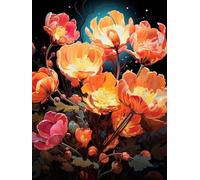 Diamond Painting Flor, 5D Diamond Painting Adultos Planta, DIY Manualidades Adultos Kit Punto de Cruz, Cuadro Diamantes Art Rhinestones Bordado Kit, para Decoración Hogar Regalo 80x110cm Y-1504