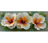 Diamond Painting Flor, 5D Diamond Painting Adultos Verde, DIY Kit Manualidades Adultos, 5D Punto de Cruz Cuadro Diamante, DIY Pintura de Diamante Kits, Home Decoration, Primavera Decor, 60x30cm I-2063