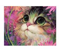 Diamond Painting Flor 60x40cm 2026 Nuevo Diamond Painting Adultos,Pintura Diamante Gato Pintura de Diamante Niños,DIY Cristal Bordado Punto de Cruz Manualidades para Decoracion Navidad,Regalo I-K245