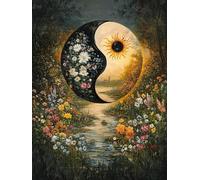 Diamond Painting Flor Atardecer Diamond Painting Adultos, 5D DIY Full Drill Cuadro Diamantes Kit Completo para Principiantes, Manualidades Adultos, Navidad Decoración, Regalo Mujer 70x95 cm 0Z-717