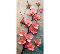 Diamond Painting Flor, Diamond Art Bordado Punto de Cruz Kit Completo Árbol Manualidades Adultos Pintura de Diamante 50x100CM, Cuadro Diamantes para Cuadros Decoracion Salon Modernos Regalo DZSH2945