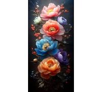 Diamond Painting Flor, Diamond Art Bordado Punto de Cruz Kit Completo Planta Manualidades Adultos Pintura de Diamante 30 x 60 CM, Cuadro Diamantes para Cuadros Decoracion Salon Modernos DZSH5063