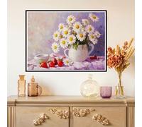 Diamond Painting Flor Diamond Painting Adultos Manualidades Punto de Cruz Diamante Arte de Cristal Kit, 5D DIY Pintura de Diamante Niños Kit Completo para Decoración y Regalo 20x30cm Margarita Z#-933
