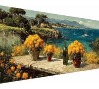 Diamond Painting Flor Diamond Painting Adultos, Mar Pintura Diamante Niños DIY 5D Cristal Strass Punto de Cruz Puzzle de Diamantes Manualidades Kit Completo, Decoración Hogar Regalos 30x60cm uj6-l23