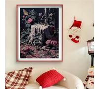 Diamond Painting Flor Diamond Painting Adultos Mariposa DIY Cristal de Estrás Pintura por Manualidades, Kit de Punto de Cruz, Puzzle de Diamantes, Arts and Crafts Para Navidad Decoración 60x80cm J0-97