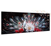 Diamond Painting Flor, Diamond Painting Adultos Pavo Real DIY Pintura por Números para Adultos Kits Completo,5D Cuadro Diamante Art Punto De Cruz para Decoración De Pared Del Hogar 40x90cm Regalo T366