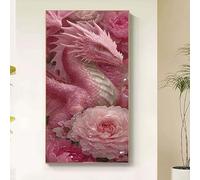 Diamond Painting Flor Diamond Painting Adultos, Pintura Diamante Dragón Dibujos con Diamantes, 5D Cristal Strass Punto de Cruz Manualidades Puzzle Kit Completo para Decoracion Hogar 70x140cm tg21-9j