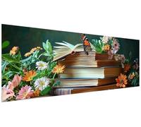 Diamond Painting Flor Diamond Painting Grande 120x40cm Punto de Cruz Pintura de Diamante Mariposa Manualidades Adultos Dibujos con Diamantes Cuadros Decoracion Salon Modernos Regalos para Mujer T-25