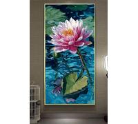 Diamond Painting Flor Diamond Painting Kit Completo, Río Pittura Diamante Niños Principiantes Bricolaje 5D Strass Punto de Cruz Diamante Manualidades para Decoración Hogar Regalos 50x100cm cv0-17i