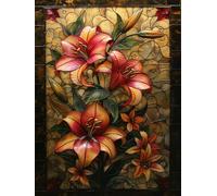 Diamond Painting Flor Dibujos Con Diamantes, DIY Pintura De Diamantes Para Adultos, Lirio Diamond Painting Kit Completo Cristal Mosaico Manualidades Para Decoración Del Hogar 70x95cm -KF2506TI9L