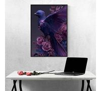 Diamond Painting Flor Kit de Pintura de Diamantes para Adultos PáJaro 5D DIY Pintura Diamantes de Imitación de Cristal Artes, Diamond Painting para Paredes del Hogar Decor 90 x 120 cm PjY1449 T-F