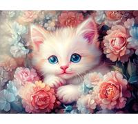 Diamond Painting flor Manualidades Adultos, Kit Punto de Cruz Animal 5D DIY Pintura de Diamante Kit Bordado, Diamond Painting Niños Pintura Diamante, Cuadros Decoracion Salon Modernos, 90x120cm g-166