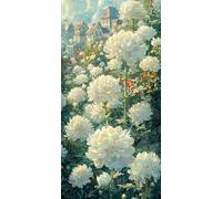 Diamond Painting flor, Pastoral Pintar por Numeros Adultos, Manualidades Adultos, Kit Bordado Principiantes, Punto De Cruz DIY Pintura Diamante, Navideña Decoración de Pared del Hogar 60x120cm W-474