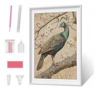 Diamond Painting Flor Pavo Real Pintura de Diamante para Adultos y Niños, Diamond Painting Kit Completo Accesorios DIY 5D Cuadro Punto de Cruz Bordados Manualidades Decoracion Pared 50x70cm PJY1 3-B