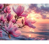 Diamond Painting flor Pintura de Diamante Punto de Cruz Kit Completo Atardecer Dibujos con Diamantes, Pintura Diamante Adultos 5D Pintar con Diamantes, Regalo Mujer, Home Decoration, 30x40cm m-279