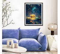 Diamond Painting Flor Pintura Diamante Cielo, DIY 5D Kit Completo de Pintura de Diamante para Adultos y Niños, Diamantes Cristal Artesanía para Decoración De Pared Del Hogar, Regalos 60x80cm s-11060