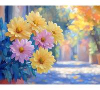 Diamond Painting Flores, 5D Arquitectura Cuadro Diamantes, Manualidades Adultos, DIY Pintura Diamante para Niños, Diamond Painting Kit Completo Para Decoración De Pared Del Hogar 70x95cm 0a-1372