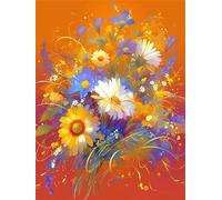 Diamond Painting Flores De Margarita 50x70cm Diamond Painting Niños Flores Silvestres, 2025 Pintura Diamante Pintar por Numeros Adultos Manualidades Cristal Diamantes Punto de Cruz, Decoración z716-t